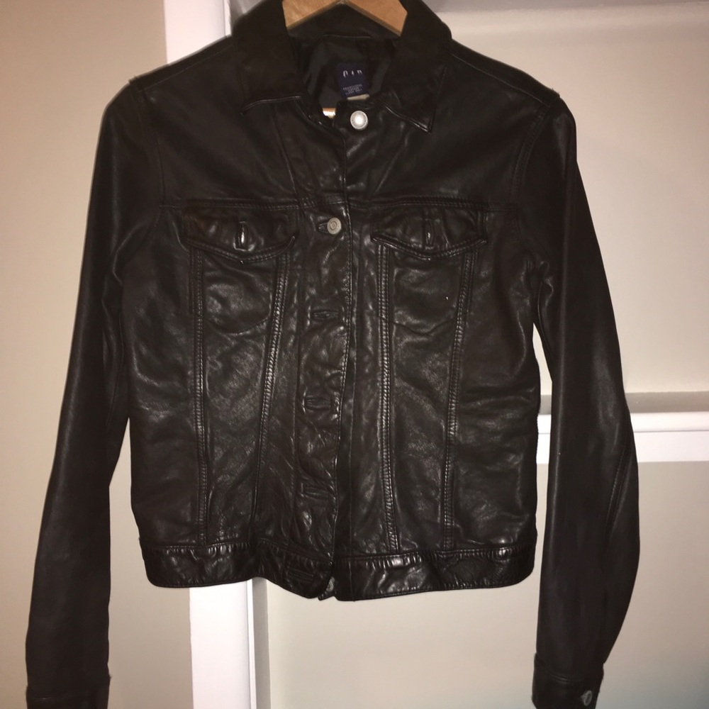 Lot 2 leather/suede Gap jackets black tan XS